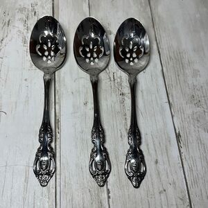 Oneida Community Brahms Stainless Steel Pierced Serving Spoon 3 pack